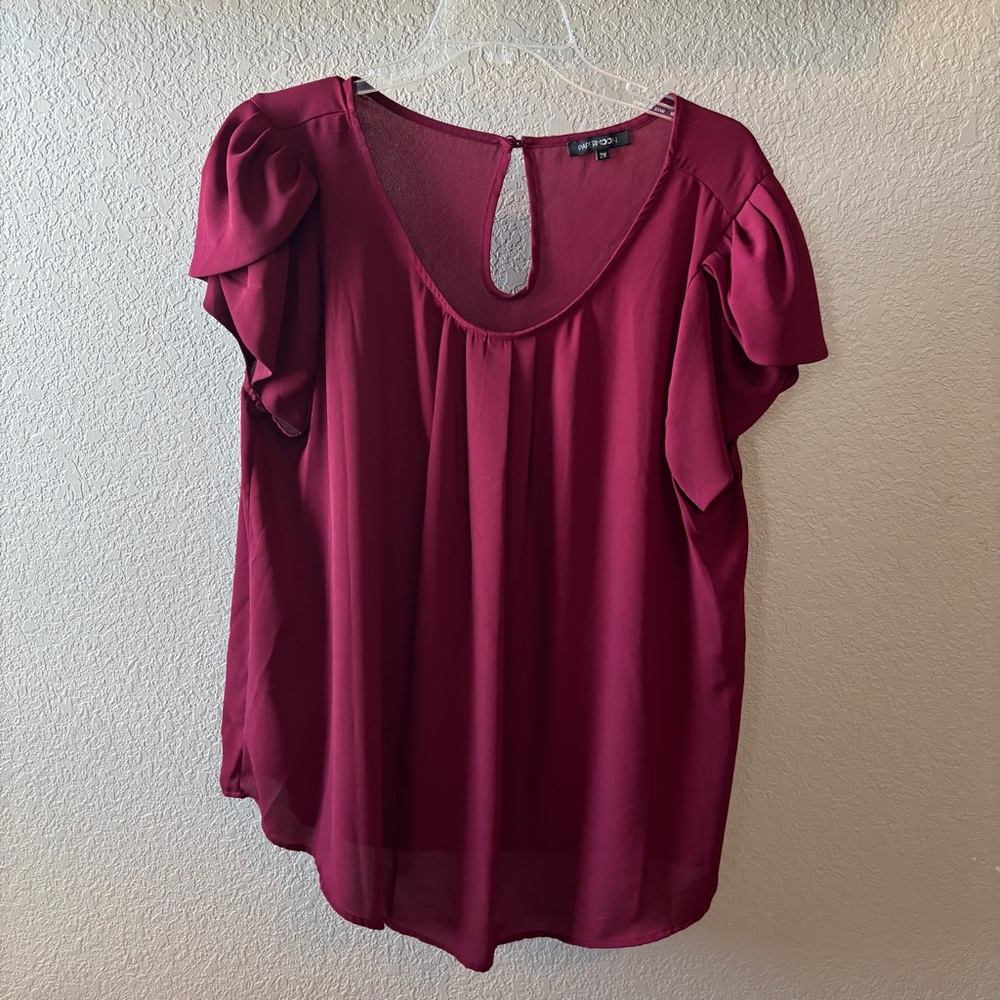 Papermoon Deep Red Blouse